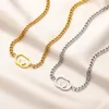 Collar colgante de letras de diseño simple 925 Joyas de diseñador plateado plateado Cabecillo de oro de alta calidad de alta calidad Collar de moda