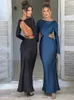 Casual Dresses Temuscola Sexig Satin Backless Maxi Dress Women 2023 Autumn Round Collar Long Sleeve Bodycon Elegant Female Evening Party