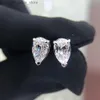 Stud Knriquen Pear 5*8 Symuluj Moissanite Stoli Studs Białe złoto 925 Srebrne kolczyki Fine Biżuter Hurtowa YQ231211