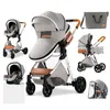 Batabıklar# Royal Luxury Baby 3 Arada 1 Türbeli Yüksek Peyzaj Katlanır Wagen Pram Taşıma Taşınabilir Seyahat Arabaları Damlası Teslimat Çocukları Mate Ottws