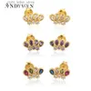 Stud Andywen 925 STERLING Gümüş Gökkuşağı Ovals Stud Küpe Kadınlar Luuxry Zircon Saplama Kaya Punk Moda Güzel Takı YQ231211