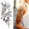 Temporary Tattoos Big Rose Waterproof Tattoo Flower Butterfly Bird Hipster Fashion Woman Fake Body Arm Sticker Man Tatoo Art Leg Totem 231208