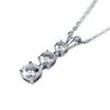 Beautiful and elegant design 6.5mm 5mm 4mm round moissanite diamond pendant necklace in 14k white gold