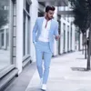 Ternos masculinos elegantes terno roxo azul um botão vestido de casamento banquete casual negócios formal fino ajuste blazer calça masculina 2 peça conjunto