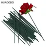 Huadodo 150pcs 13cm花茎濃い緑のワイヤー結婚式の装飾サイズ2mm2277236のための人工花ヘッドアクセサリー