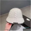 Stingy Brim Hats Mi Display Face Liten Rabbit Hair Fisherman Hat For Women Autumn-Winter Warm Big Head Basin White Plain Wool