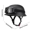 Casques de moto unisexe rétro demi-visage casque pilote chapeau et lunettes accessoires de costumes casquette à sangle réglable pour hommes femmes