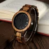 Whole- BOBO BIRD D30 Round Vintage Zebra Wood Case Men Watch With Ebony Bamboo Wood Face With Zebra Bamboo Wood Strap Japanese2040