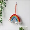 Décoration murale pour bébé, magasin de pépinière, pendentif arc-en-ciel pour bébé, décoration de chambre d'enfant, décorations à franges tressées, cadeau de vie, livraison directe pour enfants Dhy5P