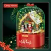 Gun Toys Merry Christmas Music Box Candy House Building Blocks Diy Doll House Year Santa Claus Children Gifts Christmas Decoration 231208