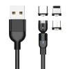 Cabo magnético usb giratório 540 graus, cabo giratório para carregador de telefone para iphone, samsung, huawei, xiaomi, todos os acessórios de telefone móvel