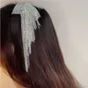 Headbands Designer Marca Water Diamond Full Sparkling Long Tassel Hair Hoop Versão Coreana Elegante Veludo Net Red Ornament Wide Edge Outward Headband Clip para Mulheres