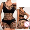 Sexy corps bas Lingerie Costume mode Mini robe en résille pour les femmes érotique maille évider robes dame nuit tenue de club sexy