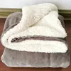 Одеяла мягкое одеяло из овечьей шерсти двухслойное толстое теплое одеяло из кораллового флиса для зимних кроватей 231208