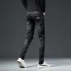 Мужские джинсы дизайнерские роскошные G Spring New Little Bee с вышивкой для корейской версии Slim Fit Эластичные модные универсальные повседневные брюки K55P
