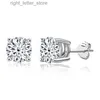 Stud LESF 925 Sterling Silver 3mm-10mm New Classic Round Cut High Quality SONA Stone Earrings Wedding Jewelry For Women YQ231211