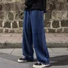 Herr jeans jeans män bred ben last byxor streetwear baggy män koreanska mode lösa raka manliga kläder y2k hip hop style manlig byxa231122