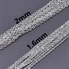 Łańcuchy 5pcs 2 mm stal nierdzewna Naszyjnik Kobieta moda masa majster