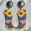 Boucles d'oreilles American Independence Day Fourth of Juillet Festival Boots de cowboy western cowboy Western
