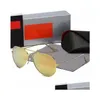 Lunettes de soleil hommes classique marque rétro cadre pilote lunettes de soleil hommes pour femmes luxe designer lunettes métal drop livraison mode accessoire Dhxca