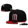 Gorras de béisbol 2023 México Béisbol Baloncesto Fanáticos del fútbol Snapbacks Sombreros Personalizados Todos los equipos Equipados Snapback Hip Hop Deportes Mezcla Orden DHCWB