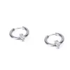 Ins Single Row Zircon Ring Anti Allergy Earrings Korean Personalized Simple All-Match Street Fashion Hip Hop Charm Jewelry