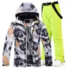 Other Sporting Goods Men's Warm Colorful Ski Suit Snowboarding Clothing Winter Jackets Pants for Male Waterproof Wear Snow Costumes Fashion30 231211