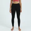 Lulu Designer Womens Align Leggings Top Lu Yoga膝の長さ女性ジムレギングハイウエストパンツエラスティックFIレディアウトドアスポーツLululemens Lemens 932