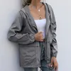 LL女性のジッパーフーディー軽量屋外ハイキング雨プルーフジャケット