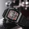 Orologio Richardmill di lusso da uomo nuovo in stile barile Richar* Midler Hollow non meccanico con bagliore notturno impermeabile e tecnologia nera di alta qualità 7TR3