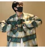 Men's Jackets Korean Contrasting Plaid Woolen Spring Coats For Men And Women Couple Tops Student Loose Casual K Clothes