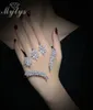 Mytys Plant Design Crystal Flower Leaf Bracelet Sier Color Hand Palm Jewelry New Trendy Handlets for Women R1116 F12019802766