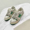 Designer-Schuhe, Screener-Sneaker, schmutzige Schuhe, Herrenschuhe, klassischer Vintage-Leder-Web-Sneaker, Low-Top-Damen-Trainer, grüne Streifen-Sneaker mit Box