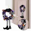 Halloween kransdörr hängande dekoration halloween häxhatt ben pumpa dörr krans Happy Halloween Party Home Party Supplies Q08249A