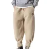 Men's Pants Casual Fleece Autumn And Winter Solid Color Plus Velvet Thickening Fashion Harajuku Retro Harem