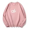 AL Dames Yoga Outfit Hoodies Sweatshirts Truien Letter Lange mouw Trui Casual Katoen Sportkleding Ronde hals Hoody Fitness Workout Ronde hals Blouse GymLI