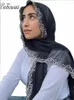 Vêtements ethniques BOHOWAII Fille musulmane Mode Hijabs pour femme Long Foulard Foulard en mousseline de soie Islam Foulard Femme Hijab Élégant Dentelle Turban