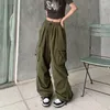 Pantaloni da donna American Retro Work Casual per la primavera Versatili leggings drappeggiati a tubo dritto con gambe larghe larghe