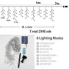 6M 288LLED Słoneczne światła świąteczne lampki sznurkowe Wodoodporne oświetlenie zasłony do domowej sypialni na patio ogrodowe przyjęcie weselne H13047