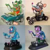 Party Dekoration Angry Big Mouth Monster Driving Statue Rat Fink Halloween Figuren Harz Handwerk Skulptur Home Decor Ornament 22235G