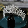 Couronne de perles de cristal de luxe, accessoires de cheveux de mariée, diadèmes de reine coréenne élégants, diadème pour robe de soirée de mariage pour filles, bandeaux