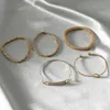 Bangle retro-stijl kettingarmband 5-delige set diamant meerlaags geometrisch hol eenvoudig creatief set van JewelryQW33166o