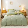 Set di biancheria da letto Set di piumini Completo di reticolo verde Lenzuola di lusso Singolo Ins Vento Rame Semplice Set king size Biancheria da letto 231211