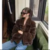 Women's Fur Faux ew mink fur coat for 2023 100 real warm and stylish in winter 231211