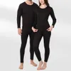 Men's Thermal Underwear Thermal Underwear For Women Men Solid Warm Underwear Set Thick Fleece Clothing Breathable Stretch Heavyweight Pajamas Sets 231211