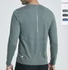 Lu Mannen Yoga Outfit Sport T-shirt met lange mouwen Heren Sportstijl Shirts Training Fitnesskleding Elastisch Sneldrogend Sportkleding Top Grote maten 5XL Modesfeer 79