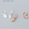 Stud INZATT nieuwe collectie Monstera Leaf tropische plant Zirkoon hoepel oorbellen charme 925 sterling zilver rosé goud kleur FIJNE sieraden YQ231211