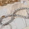 Choker Elegant Natural Freshwater Pearl Necklace Women Wedding Collar Luxury Irregular Grey Baroque Vintage Simple Jewelry