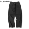 Men's Pants Hip Hop Baggy Denim Pants Streetwear Heart Patchwork Black Jeans Mens 2023 Harajuku Casual Loose Elastic Waist Trousers J231208