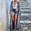 Women's Blouses Women Fashion Bohemia Print Long Shirt Irregular Sleeve Loose Cardigan Beach Holiday Tops Official Store